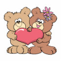cute valentine heart teddy bear couple photo sculptures