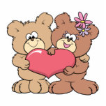 cute valentine heart teddy bear couple photo sculptures
