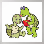 cute valentines turtles posters