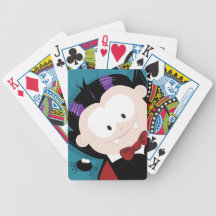 Cute Vampire and Spider Halloween Playing Cards