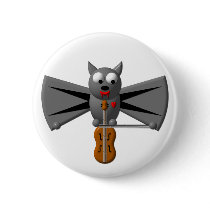 Cute vampire bat playing the violin