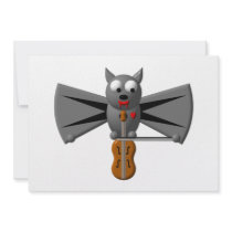 Cute vampire bat playing the violin