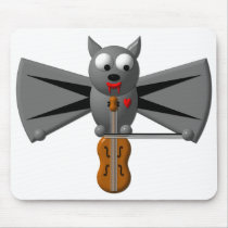 Cute vampire bat playing the violin