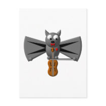 Cute vampire bat playing the violin