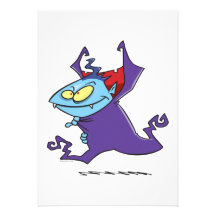 cute vampire kid cartoon character personalized invitation