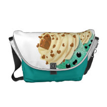 Cute Vanilla Chocolate Cupcake Courier Bags