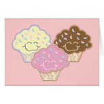 cute vanilla strawberry chocolate cupcakes cards