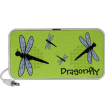 Cute Vector Dragonfly (Green Background) Mp3 Speaker