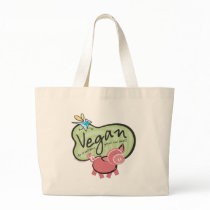 Cute Vegan Message Tote Bag