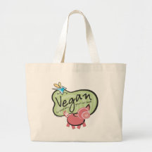 Cute Vegan Message Tote Bag