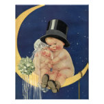 Cute Vintage Bride Groom Moon, Bridal Shower Personalised Announcement