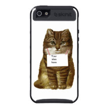 Cute vintage cat with sign-customizeable ipad case