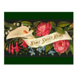 Cute Vintage Floral Home Sweet Home Postcards