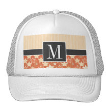 Cute, Vintage Orange Retro Stars Hat