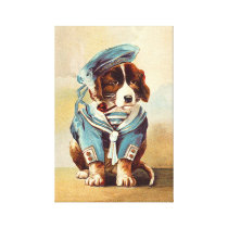 Cute Vintage Sailor Dog Canvas Prints