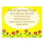 Cute Vintage Spring Theme Party Announcements