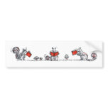 Cute Vintage Squirrels Reading Books bumper stickers
