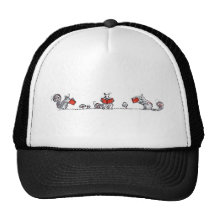 Cute Vintage Squirrels Reading Books Mesh Hat