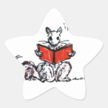 Cute Vintage Squirrels Reading Books Sticker