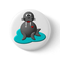 Cute walrus in water