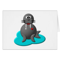 Cute walrus in water