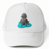 Cute walrus in water