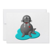 Cute walrus in water