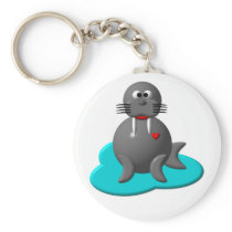 Cute walrus in water