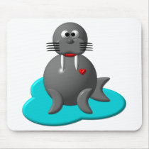 Cute walrus in water