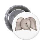 Cute Watercolor Cartoon Elephant Button
