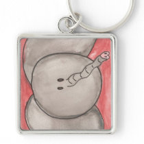 Cute Watercolor Cartoon Elephant Keychain