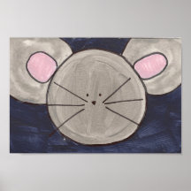 Cute Watercolor Mouse Poster