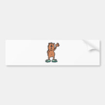 cute waving bear in sneakers bumper stickers