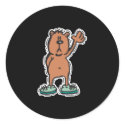 cute waving bear in sneakers stickers