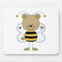 cute waving bumble bee bear mousepad
