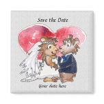 Cute Wedding Save the Date Cartoon Magnets
