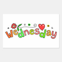 Cute Wednesday Week Day Greeting Text Expression Rectangle Sticker