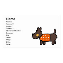 cute west highland terrier dog business card templates