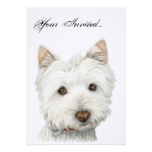 Cute Westie Dog Invitation Card