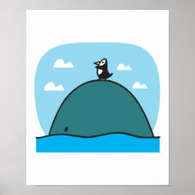 cute whale and penguin print