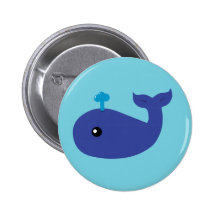 Cute Whale Pinback Button
