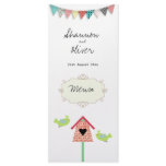 Cute Whimsical Birds And Birdhouse Menu Custom Rack Cards