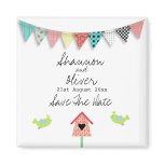 Cute Whimsical Birds And Birdhouse Save The Date magnets