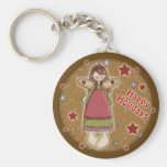 Cute Whimsical Christmas Angel Key Chain