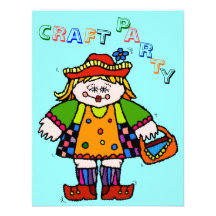 Cute Whimsical Crafter Crafting Pattern Invitation