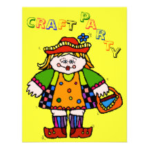 Cute Whimsical Crafter Crafting Pattern Invitation