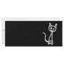 Cute White Cat Cartoon. On Black. Rack Card Template