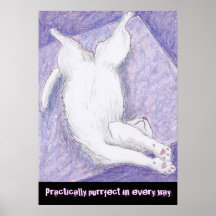 Cute white cats artists drawings quotes print
