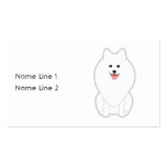 Cute White Dog. Spitz or Pomeranian. business cards