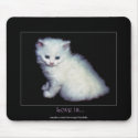 Cute White Kitten Art mousepads